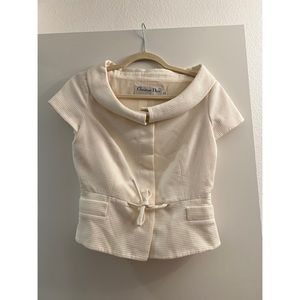 Christian Dior off-white short sleeve jacket top